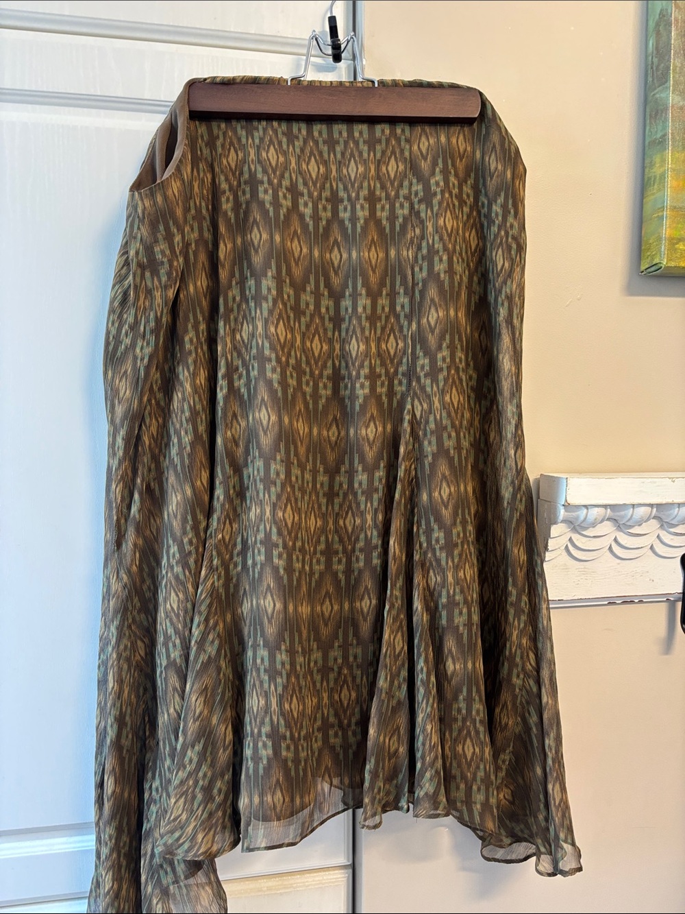 Ralph Laure silk skirt brown waist 19.5”